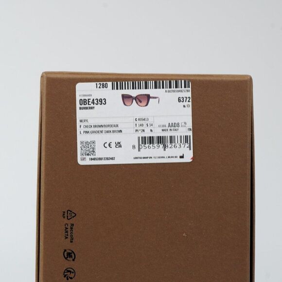 NEW Burberry BE4393 MERYL 405413 Check Bordeaux Gradient Women Sunglasses - Picture 10 of 10